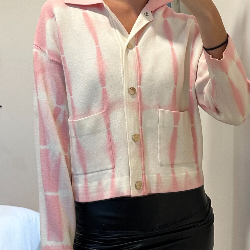 Sandro Pink Tie Dye cardigan